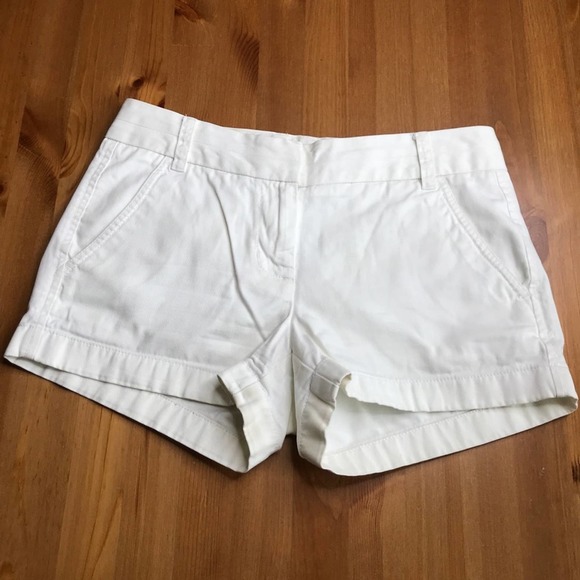 J. CREW White Chinos Flat Front Shorts size 0 - Picture 4 of 5